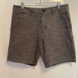 Wallin & Bros. Mens Gray Flat Front Cotton Shorts Size 34